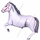 Фольгированный шар (42''/107 см) Фигура, Лошадь, Белый, 1 шт.