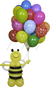 Фигурка Пчелы с букетом из 20 гелиевых шаров Желтая+разноцветные