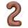 Шар (32''/81 см) Цифра, 2, Шоколадный, 1 шт. в уп., 26042