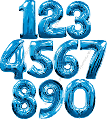 Шары цифры СИНИЕ с гелием