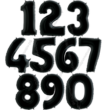 Шары цифры ЧЕРНЫЕ с гелием