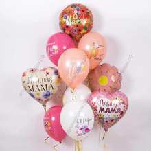 Фонтан из шариков "Любимой маме на 8 марта"