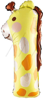 Шары-цифры смешные Звери с гелием, 90 см