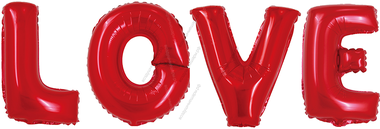 Шары-буквы 81 см  "Love", надутые гелием 