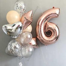 Букет шаров для девочки на 6 лет "Розовое золото"