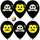 Воздушный Шар с гелием Хэллоуин, Emoji, Черный , пастель, 2 ст, 30 см.