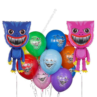 Сет гелиевых шаров для ребенка Зубастики, Киси Миси и Хаги Ваги