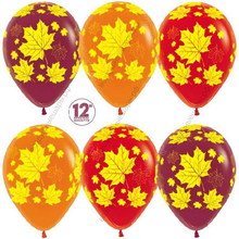 Шар с гелием  Листья, Ассорти (315/318/361), кристалл, 5 ст, 30 см.