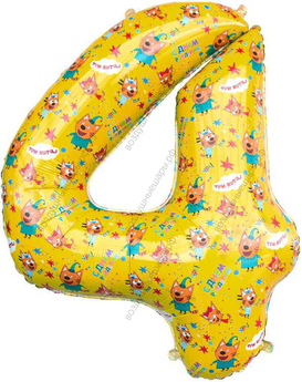 Шары-цифры Три кота гелиевые, 86 см