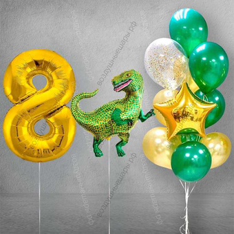 Гелиевые шарики ребенку на День рождения "Набор с динозавром"