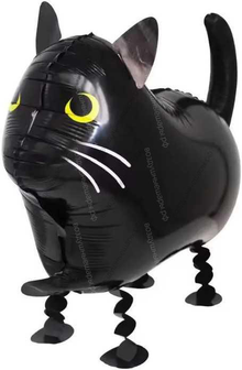 Шар Черный Кот, Кошка с гелием "ходячий!