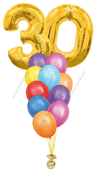 Фонтан из шаров с двумя цифрами