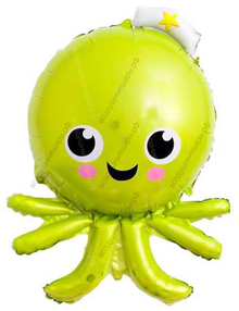 Шар Осьминог, зеленый, с гелием (90 см)
