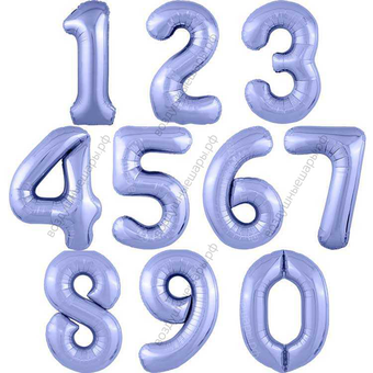 Шары-цифры Сиреневые с гелием, 90см