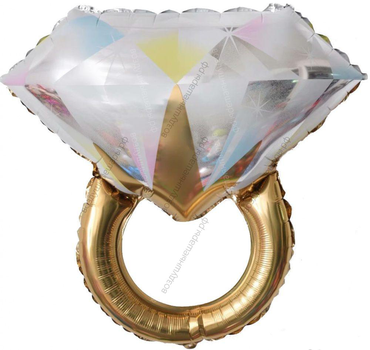 Шар с гелием  Фигура, Кольцо с бриллиантом, Золото, 69 см
