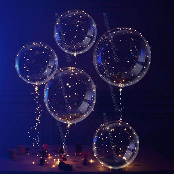 Шар- баблз Бобо светящийся светодиодный с гелием, 45 см