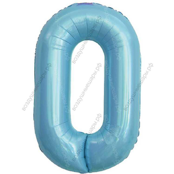 Шарики- цифры Голубые матовые с гелием