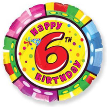 Шар с гелием  Круг, Цифра 6, 46 см.