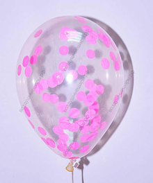 Воздушные шарики с конфетти, розовые  круги тишью