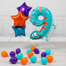 Шары на День рождения ребенка 9 лет, сет Ящерка