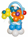 Букет из шаров "Корзина с 5 цветами" Синяя корзина с 5 разноцветными цветами