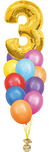 10 шаров и цифра Разноцветный+цифра