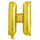 Шар с клапаном (16''/41 см) Мини-буква, Н, Золото, 1 шт.