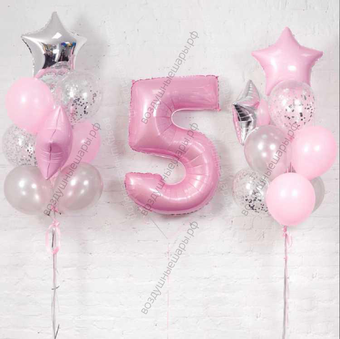 Комплект шаров на день рождения девочки "Нежнее нежного"