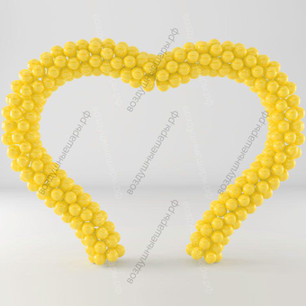 Большое Сердце из шаров на входную дверь