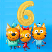 Шары Три кота на День рождения, 6 лет ребенку