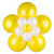 Цветок из шаров Двойной с пятью лепестками Желто-белый