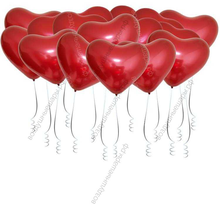 Большие красные сердца с гелием под потолок