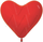 Латексный воздушный шар-сердце (16''/41 см) Красный (015), пастель, 100 шт.