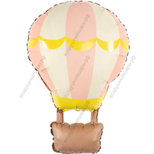 Воздушный шар Монгольфьер с гелием, Розовый, Сатин, 86 см.