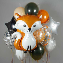 Фонтан из воздушных шаров с лисенком для Дня рождения
