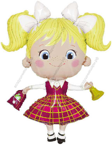 Шар с гелием  Школьница, Девочка- ученица, 85 см.