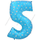 Шар (40''/102 см) Цифра, 5, Синий, 1 шт.