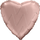 Шар (18''/46 см) Сердце, Розовое золото Сатин, 1 шт.