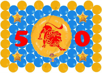 Панно из шаров юбилейное  для мужчины "Зодиак"