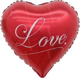 Сердечко красное с гелием Love, 46 см.