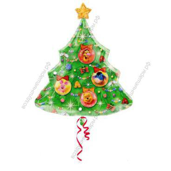 Фольгированная фигура "Елка Пуха" надутая гелием