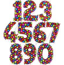 Шары цифры в ГОРОШЕК с гелием