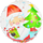 Фольгированный шар (18''/46 см) Круг, Дед Мороз с подарками, 1 шт.