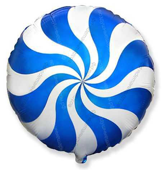 Фольгированный шар  Круг, Леденец, Синий, 46 см.