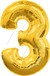 1 шт. "3" золотая