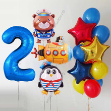 Фотозона на 2 года с Мишкой- капитаном, Пингвином и Подводной лодкой 