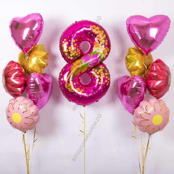 Сет шары с гелием на 8 марта