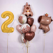Сет из воздушных шаров с капибарой и цифрой на День рождения 2 года