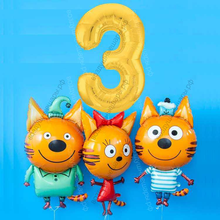 Воздушные шары Три кота на День рождения, 3 года 