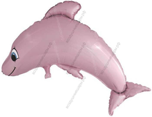Шар с гелием  Фигура, Дельфин, Розовый, 102 см.